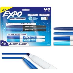 Expo Mixed Marker Set - Blue and Black